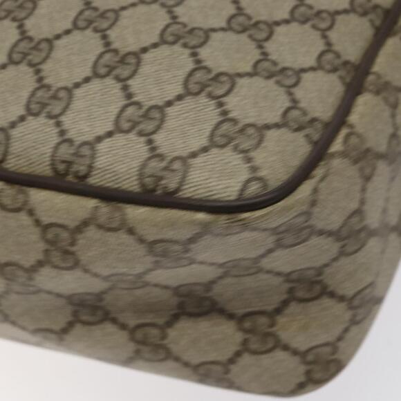 GUCCI GG Supreme Web Sherry Line Hand Bag Pvc Beige Gold Red - Picture 12 of 16